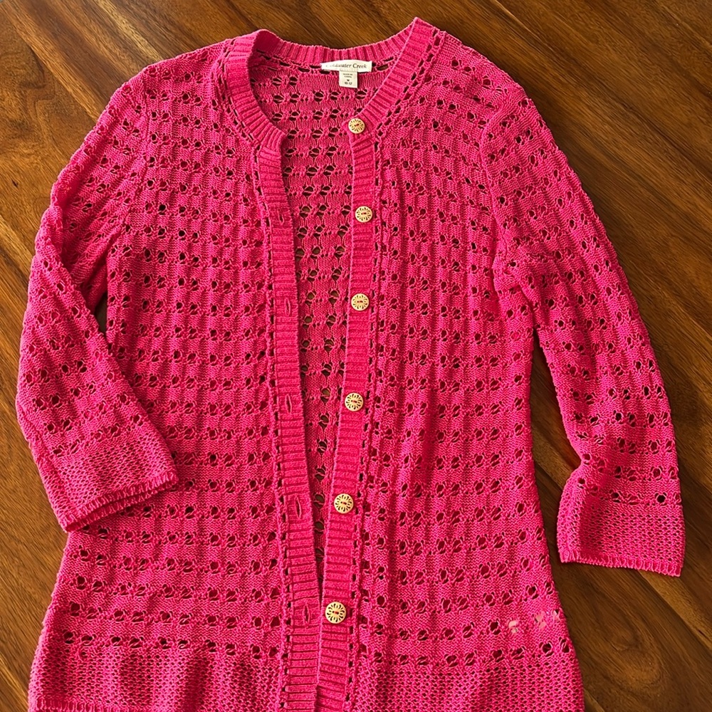 Coldwater Creek pink cardigan, size medium
